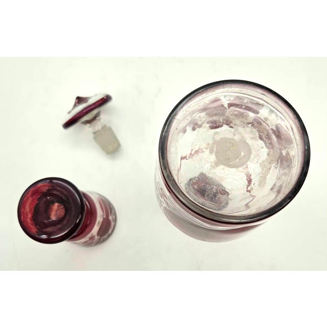 Ruby Red Bohemian Style Ruby Red Crystal Decanter & Goblet, Set of 2 Pieces For Sale - Image 8 of 8