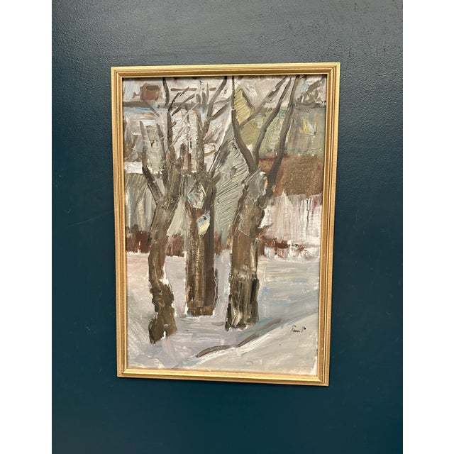 Winter Forest, 1950s, Oil Painting on Canvas, Framed For Sale - Image 15 of 15