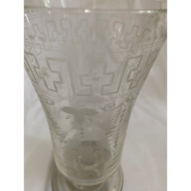 Late 20th Century Etched Crystal Vase For Sale - Image 6 of 7
