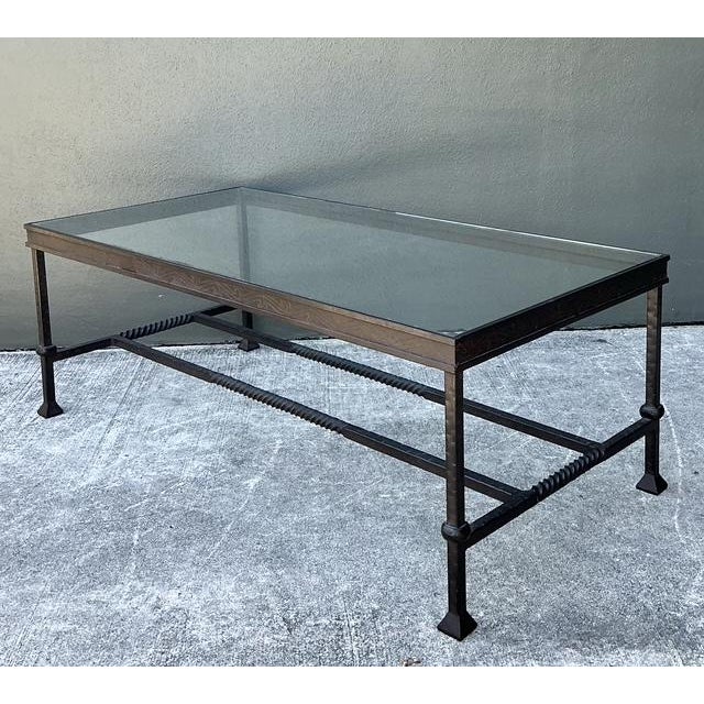 Vintage Hammered Wrought Iron Coffee Table For Sale - Image 10 of 12