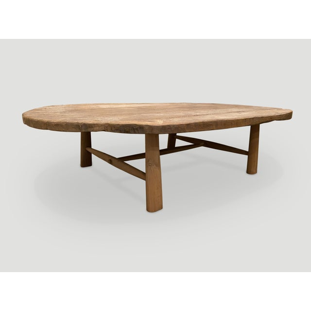Andrianna Shamaris Wabi Sabi Teak Wood Oval Coffee Table For Sale - Image 18 of 18