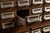 Vintage 60-Drawer Walnut Card Catalog For Sale - Image 9 of 13