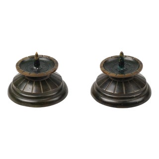 Art Deco Bronze Candleholders, Denmark, 1930s, Set of 2 For Sale