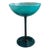 MidCentury Teal Blue Oversized Coup Glass For Sale