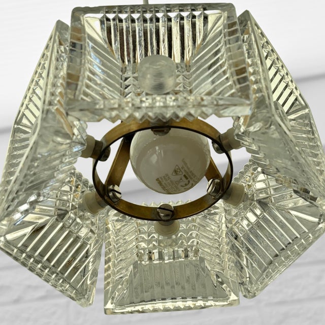 Metal Pendant Lamps in Brass and Glass by Carl Fagerlund for Orrefors, Sweden, 1960s, Set of 2 For Sale - Image 7 of 11