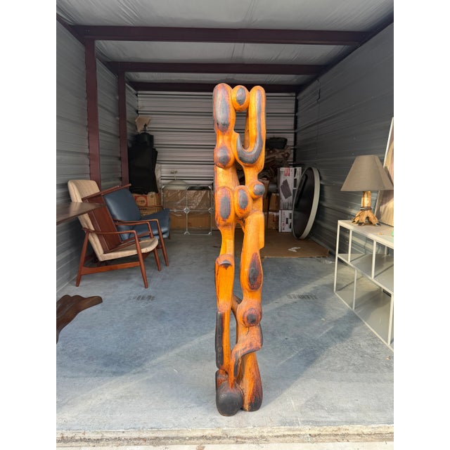 Contemporary Mid 20th Century Monumental Organic Wood Sculpture For Sale - Image 3 of 3