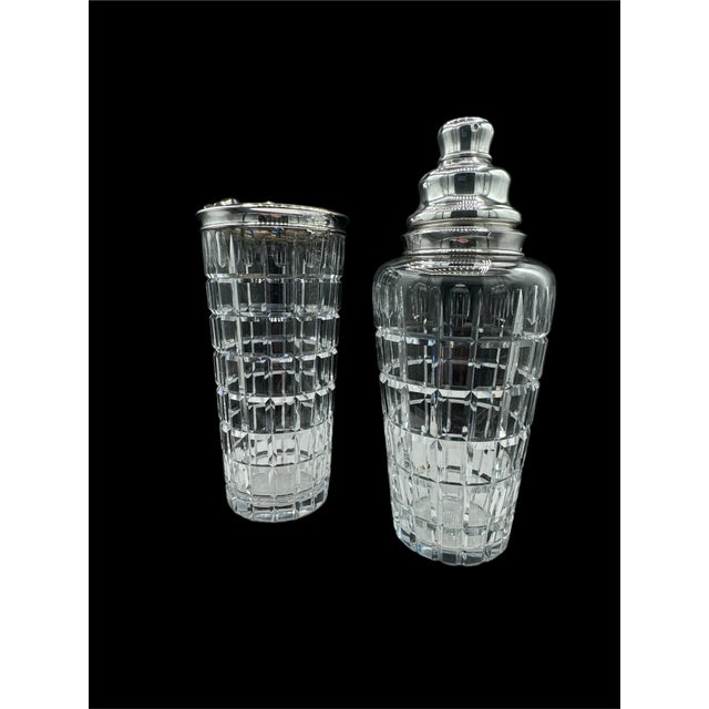 Transparent Hawkes Cut Glass Cocktail Shaker & Pitcher - Set of 2 For Sale - Image 8 of 12