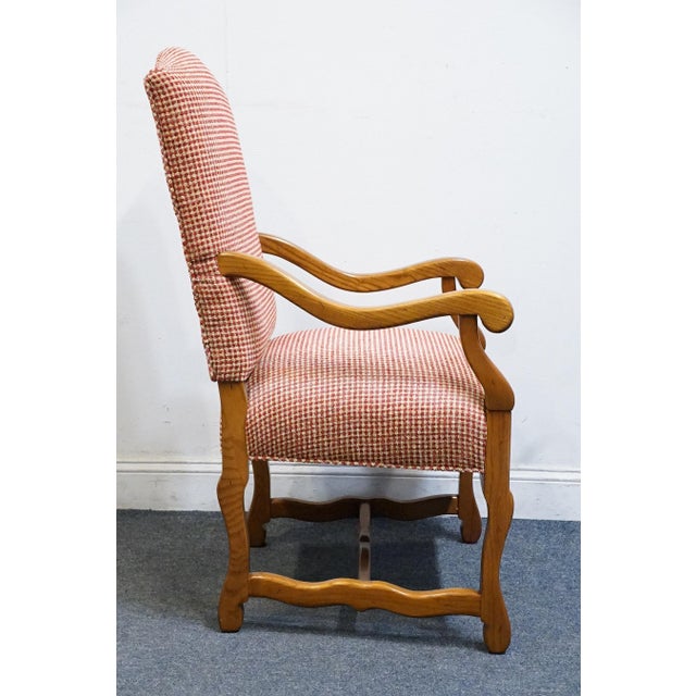 Early 21st Century Pearson Furniture Solid Ash Country French Accent Lounge Arm Chair W. Brick Red Basketweave Upholstery 01422-00 For Sale - Image 5 of 11