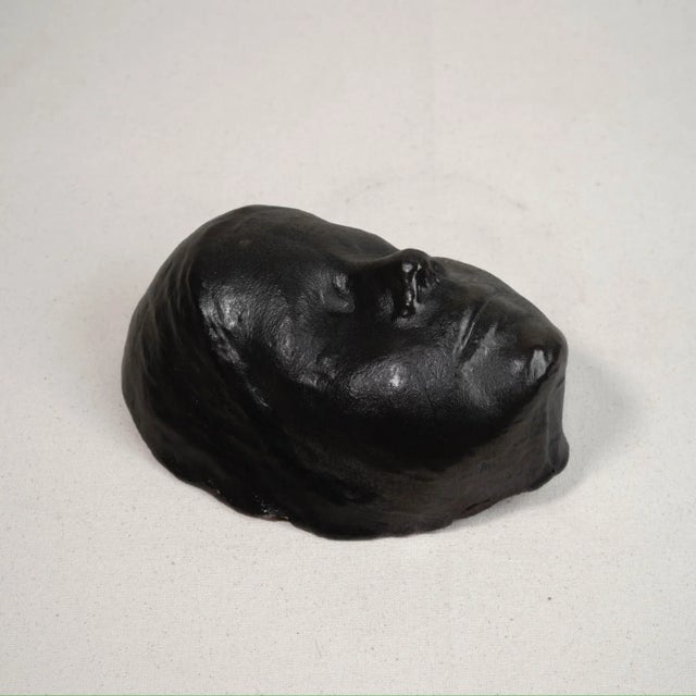 Studio Pottery Black Ceramic Detailed Face Sculpture For Sale - Image 4 of 12