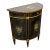 Late 20th Century Theodore Alexander Louis XVI Style Hand-Painted Black & Gilt Demilune Cabinet For Sale