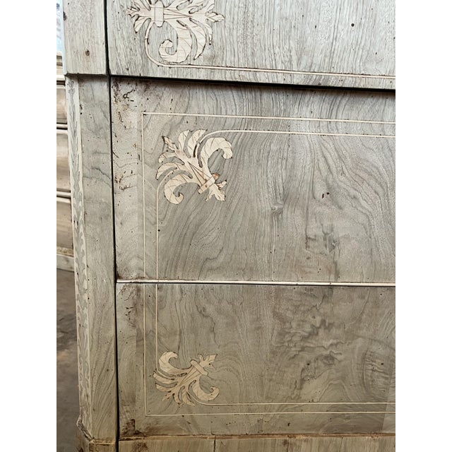 19th Century Carlo X Italian Bleached Walnut Chest of Drawers For Sale - Image 6 of 15