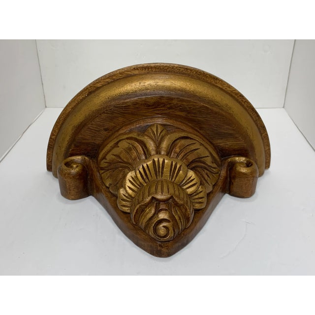 Late 19th Century Antique Hand Carved French Wood Brackets - a Pair For Sale - Image 5 of 9