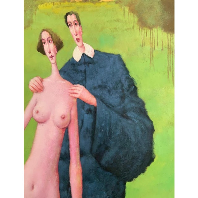 1990s Waldemar J. Marszalek, Adam and Eve, Nude, Oil on Canvas For Sale - Image 5 of 7