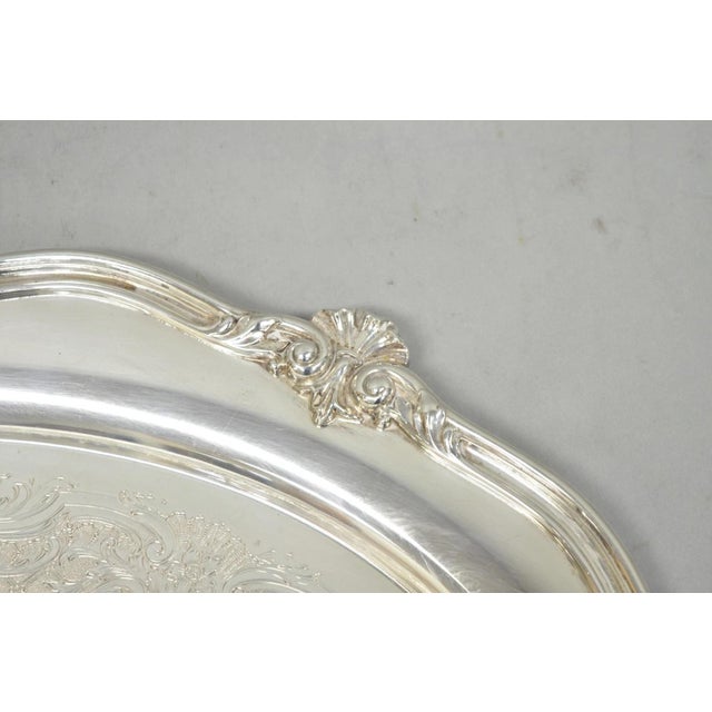 Silver Vintage Reed & Barton 05600 Regent Victorian Silver Plated Serving Platter Tray For Sale - Image 8 of 13