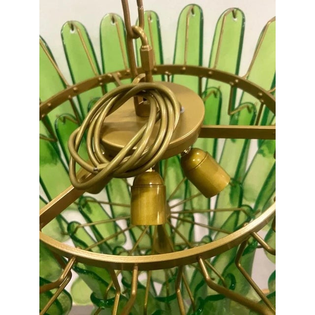 Green Murano Glass Chandelier from Mazzega, 2000s For Sale - Image 6 of 9