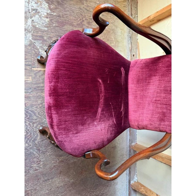 Pair of Vintage George II Queen Anne Style Shepherds Crook Library Open Armchairs by W & J Sloane For Sale - Image 9 of 18