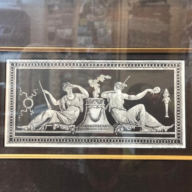 19th‑Century Neoclassical Engravings in Gilt Woven Frames - a Pair For Sale - Image 4 of 7