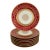1930s Pickard Red & Gold Czech Bohemian Porcelain Dinner Plates - Set of 8 For Sale