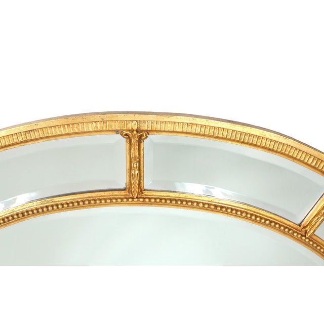 Late 20th Century Gilt Wood Framed Oval Shape Beveled Wall Mirror For Sale In New York - Image 6 of 9