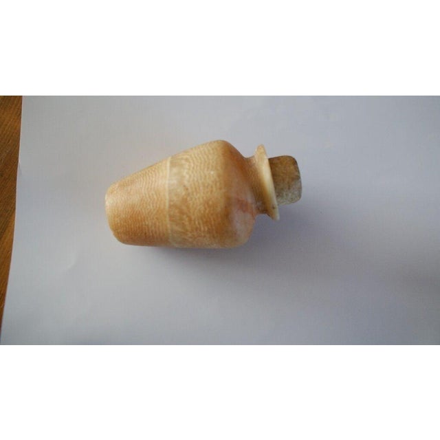Traditional 19th C Egyptian Revival Beige Alabaster Flask - 1 Pc For Sale - Image 3 of 11