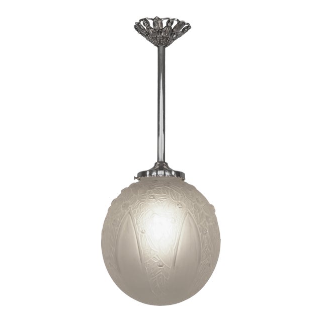 French Art Deco Pendant Light by A. Delatte 1920s France For Sale