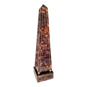 1980s Tessellated Horn & Brass Inlay Obelisk