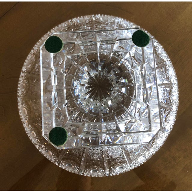 Mid-Century Modern Round Crystal Pedastal Bowl For Sale - Image 4 of 4