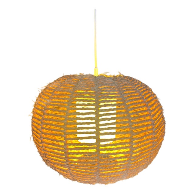 Vintage Danish Sisal Pendant Light, 1970s For Sale - Image 6 of 6