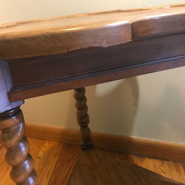 1960s Barley Twist Trefoil Side Table by Brandt Two Tier Oak For Sale - Image 11 of 11