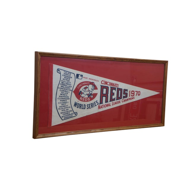 Mid-Century Modern 1970 Cincinnati Reds National League Champions Big Red Machine Pennant 35" For Sale - Image 3 of 10