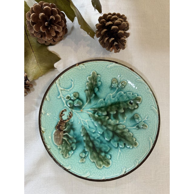 Vintage Scarab Earthenware Plate For Sale - Image 4 of 4