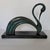 Dark Green Contemporary Italian Bronze Swan Sculpture on Black Marble Base in Art Deco Revival Style For Sale - Image 8 of 9