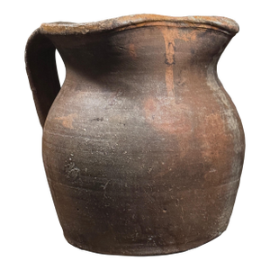 Antique 19th Century Primitive Portuguese Redware Pitcher From Vidigueira