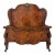 Antique French Louis XV Style Flame Mahogany Twin Bed Frame With Gilt Carved Accents For Sale