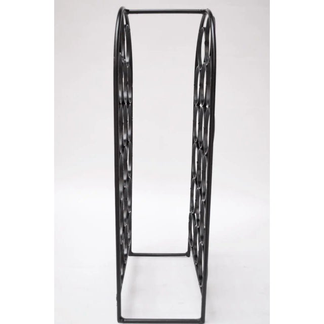 Black Arthur Umanoff Wrought Iron Seventeen-Bottle Wine Holder For Sale - Image 8 of 13