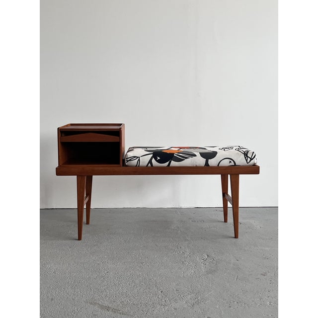 Mid-Century Modern Scandinavian Gossip Bench, 1970s For Sale - Image 4 of 11