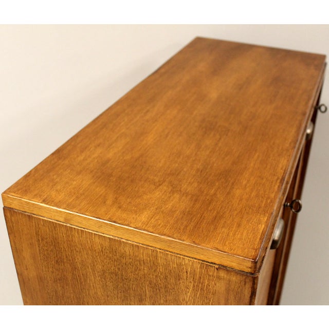 Brown Vintage Filing Cabinet in Oak, 1940s For Sale - Image 8 of 11