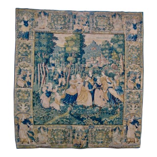 Flemish Tapestry Large Wall Hanging From the 1500 Hundreds For Sale