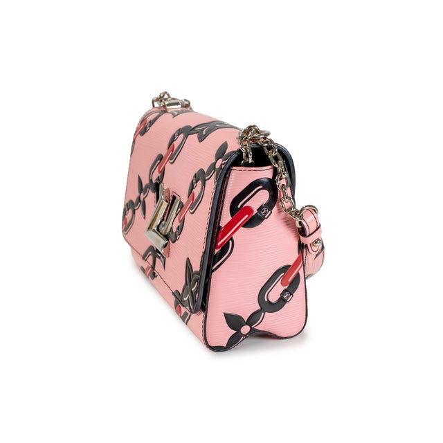 Louis Vuitton Louis Vuitton Twist MM Epi Leather Chain Flower Print Pink Crossbody Bag For Sale - Image 4 of 11