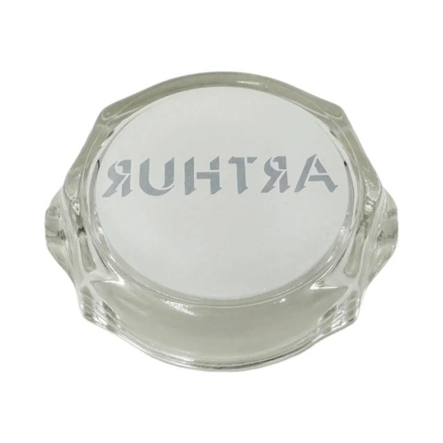 Vintage Iconic Arthur Nightclub Nyc Ashtray Dish Clear Glass For Sale In Washington DC - Image 6 of 12