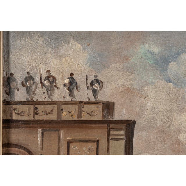 B. Ciappa, Animated European City Square with Carriage and Figures, Oil on Panel For Sale - Image 3 of 15