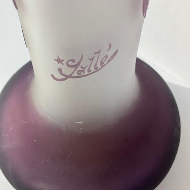 Antique Cut Glass Vase with Enamel Decoration by Émile Gallé, 1890s For Sale - Image 7 of 15