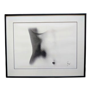 Vintage Original Nude Figural Black and White Photo Print Signed For Sale