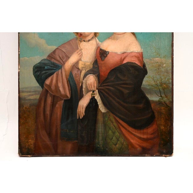 Victorian Artist, Two Ladies, 1890, Oil on Canvas For Sale - Image 4 of 10