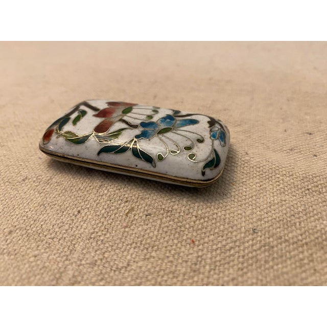 Early 20th Century Early 20th Century Vintage Cloisonné HInged Rectangular Pill Box For Sale - Image 5 of 8