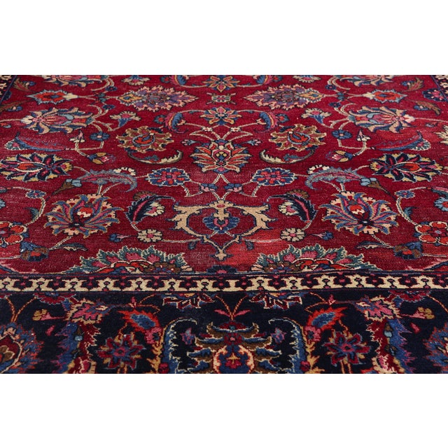 Early 20th Century Signed Antique Persian Mashhad Rug, 04'11 X 10'11 For Sale - Image 5 of 11