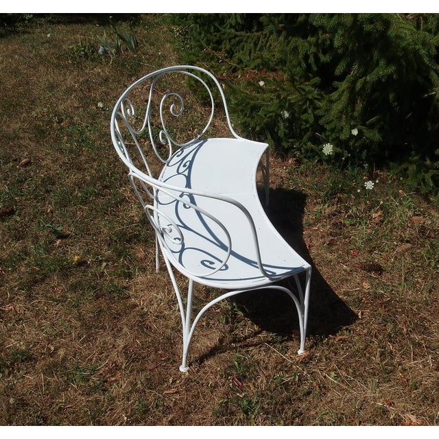 Metal Wrought Iron Garden Bench, 1920s For Sale - Image 7 of 13