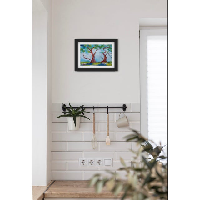 Twisted Cypress, Expressionist Oil Painting by L Haas For Sale - Image 4 of 6