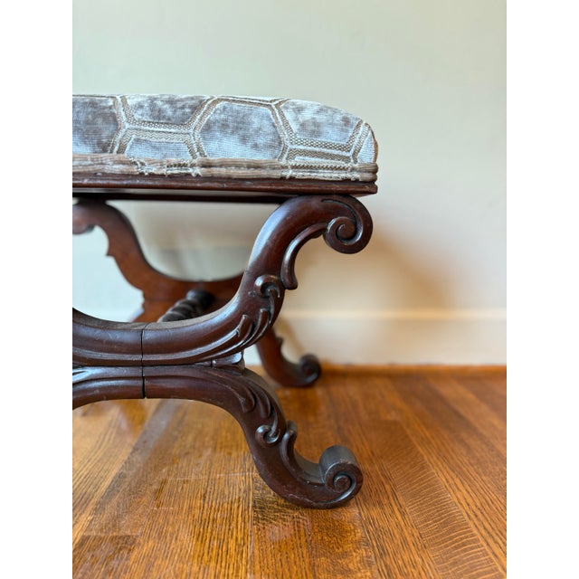 1900 - 1909 Antique William IV Mahogany Ottoman For Sale - Image 5 of 6