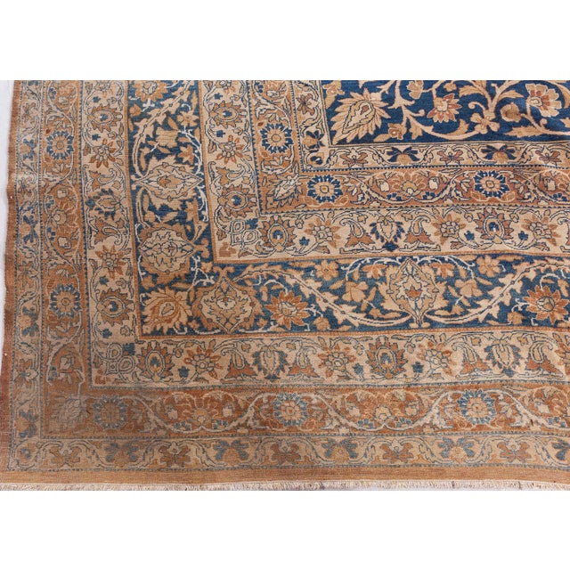 1920s Persian Kirman Botanic Beige, Brown, Black Handmade Wool Rug For Sale In New York - Image 6 of 10